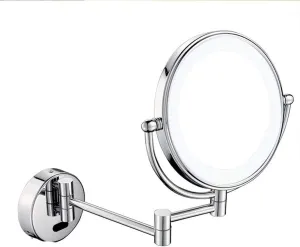 Wall Mounted Makeup Mirror with 3X Magnification, Makeup Mirror with LED Lights for Girls, 8 Inches, 360 Degree Swivel, Two-Sided Extendable, Bathroom and Hotel, Smart Sensor(Plug)