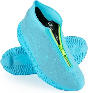 Waterproof Rain Shoe Covers, Silicone Overshoes with Zipper Non-slip Galoshes for Men and Women (S (Kids 3-5 year), Blue) (S (Kids 3-5 year), Blue)