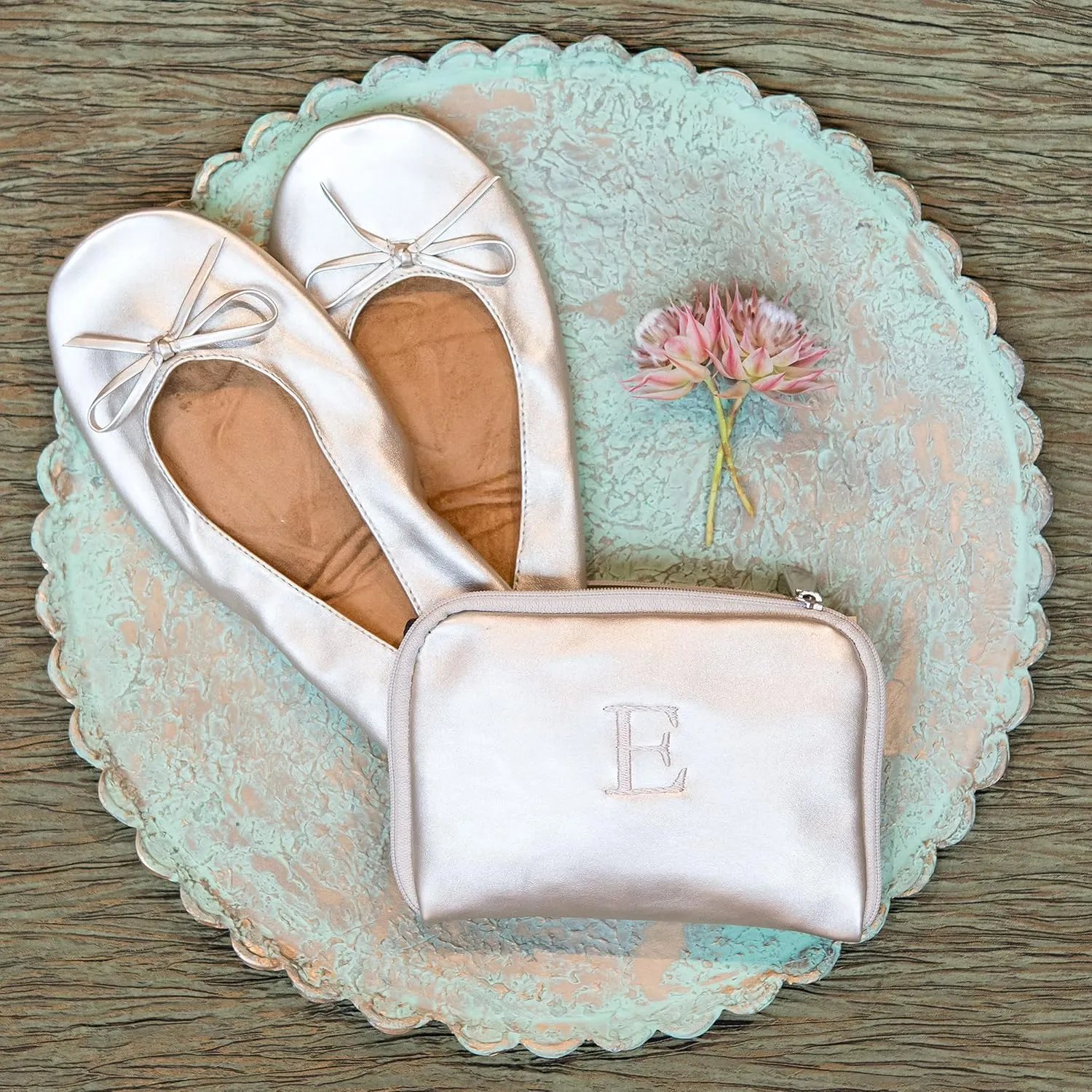 WEDDINGSTAR Custom Embroidered Foldable Ballet Flats Wedding Favor