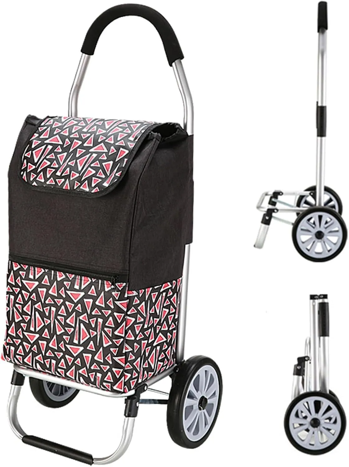 Wheeled Shopping Trolley Cart, Foldable Extended Handle Stair Climbing Wheels Removable Waterproof Bag for Shopping for The Elderly(Dark Blue)