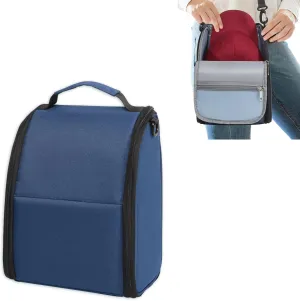 WOMACO Hard Hat Travel Bag, Baseball Caps Carrier with Carring Handle & Shoulder Strap, Hard Shell Baseball Hats Organizer for Storage (Dark Blue, Medium)