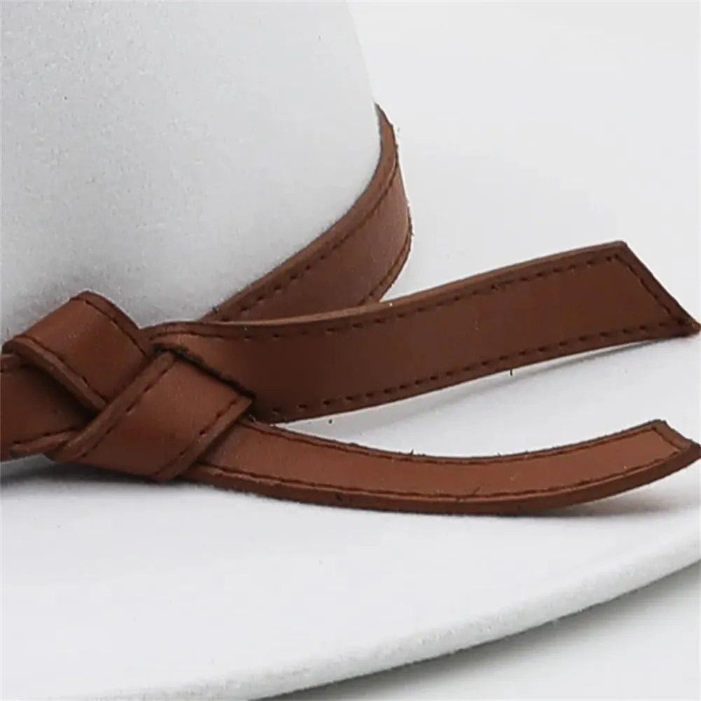 Women Men Flat Top Hat 10Cm Wide Brim Fedora Hats Boater Hat Party Wedding Church Formal Hats