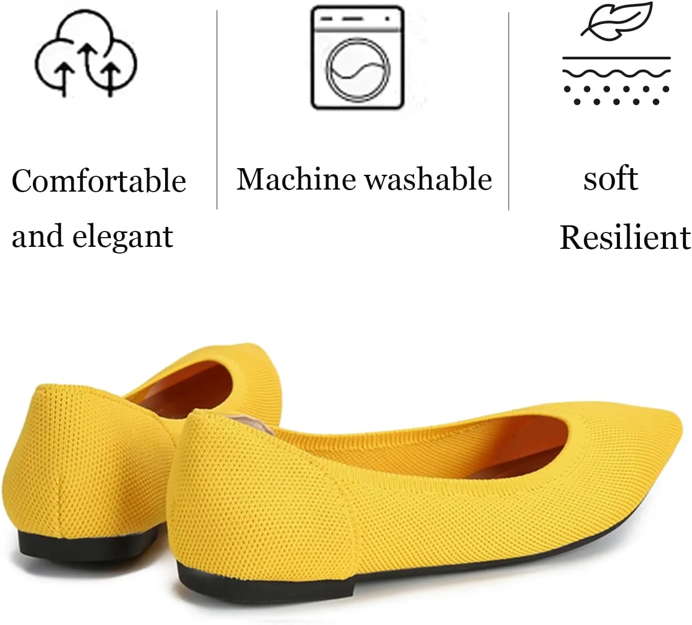Women's Ballet Flats Comfort Breathable Mesh Knit Leopard Black Pointed Toe Slip On Shoes