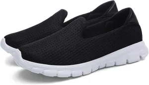 Women's Breathable Mesh Slip-On Loafers Classic Round Toe Flat Lightweight Non-Slip Mom Nurse Driving Walking Shoes