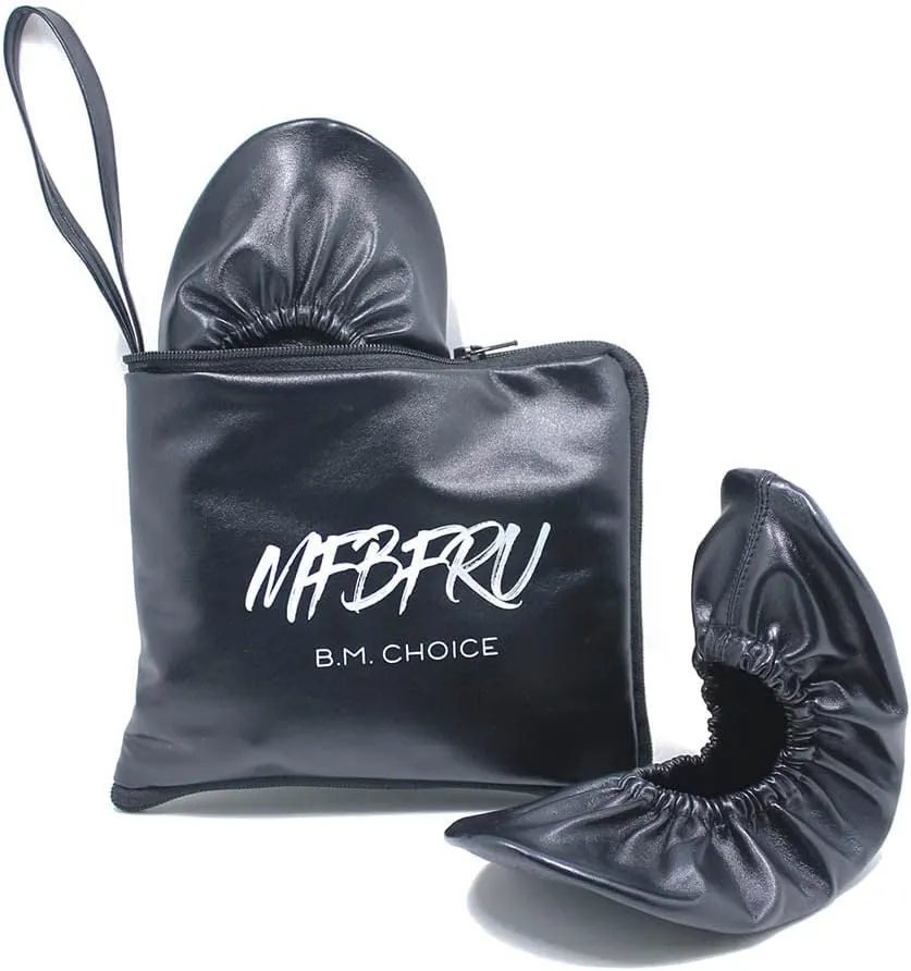 Women's Foldable Portable Travel Ballet Flat Roll Up Slipper Shoes with Expandable Matching Purse for High Heels Folding Womens Shoes