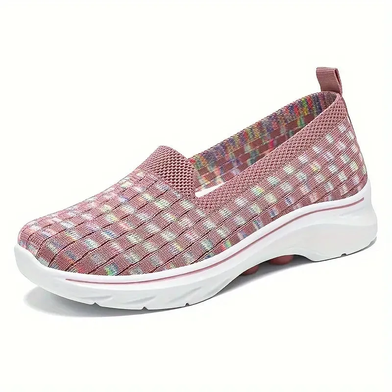 Women's Knit Slip-On Flats – Breathable & Comfortable