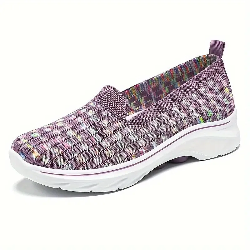 Women's Knit Slip-On Flats – Breathable & Comfortable
