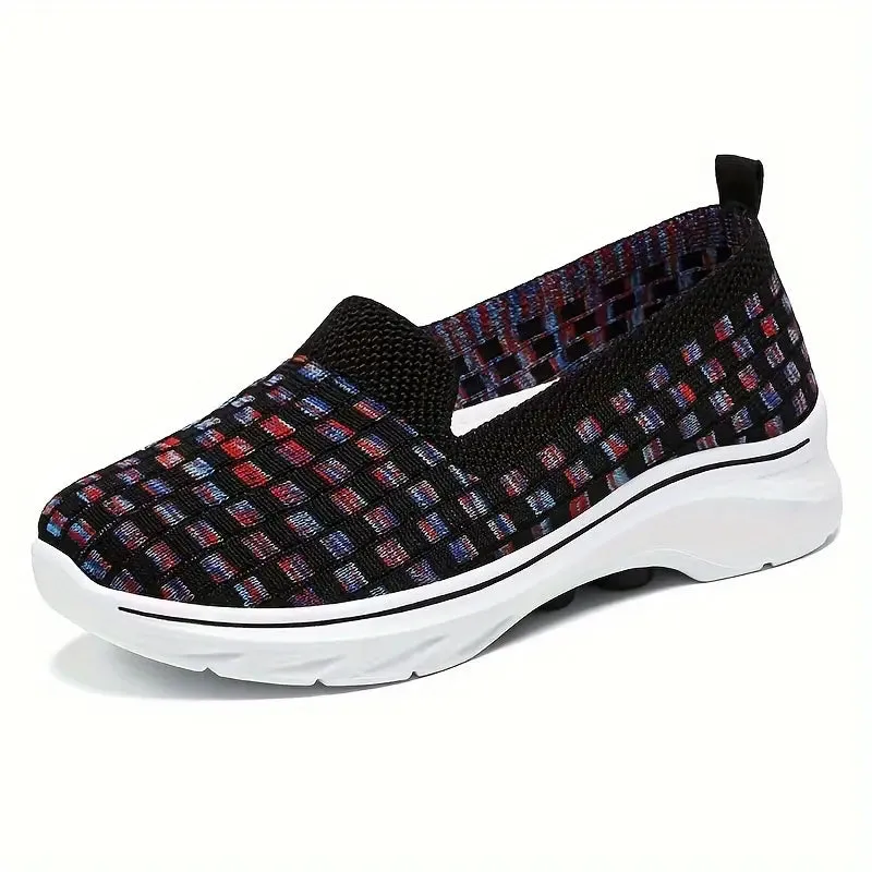Women's Knit Slip-On Flats – Breathable & Comfortable