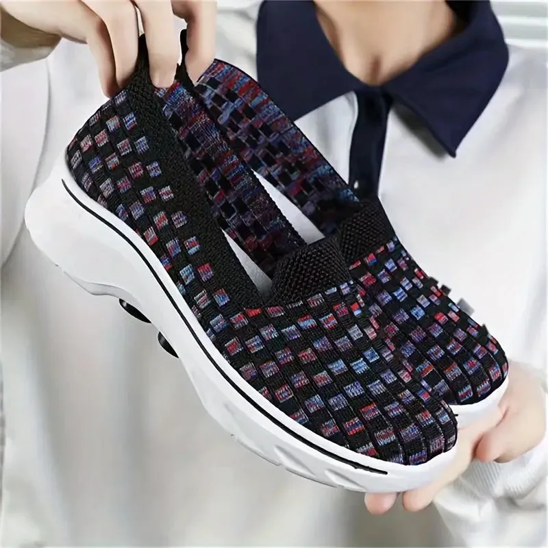 Women's Knit Slip-On Flats – Breathable & Comfortable