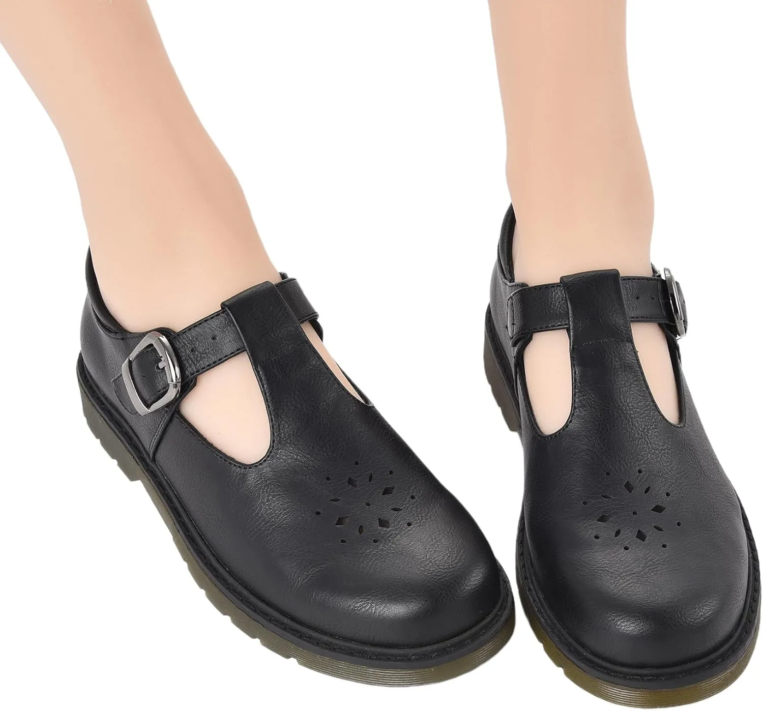Women's Mary Jane Shoes – Classic Black Oxford Shoes with T-Strap Design | Comfortable & Stylish Mary Janes for Women | Casual & Dressy T-Strap Mary Jane Flats