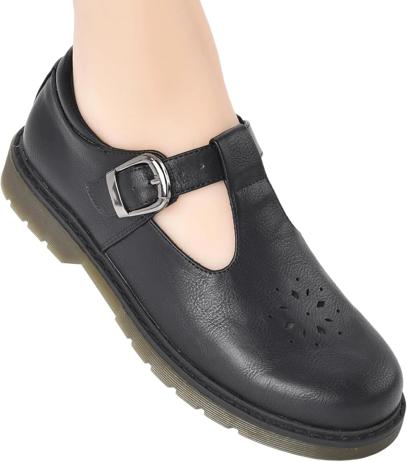 Women's Mary Jane Shoes – Classic Black Oxford Shoes with T-Strap Design | Comfortable & Stylish Mary Janes for Women | Casual & Dressy T-Strap Mary Jane Flats