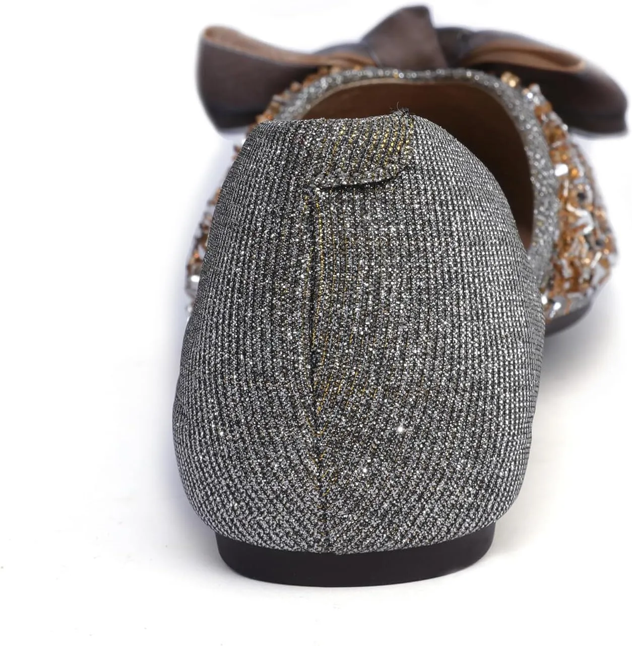 Women's Pointed Rhinestone Flat Shoes Glitter Flowers Wedding Comfortable Dress Shoes