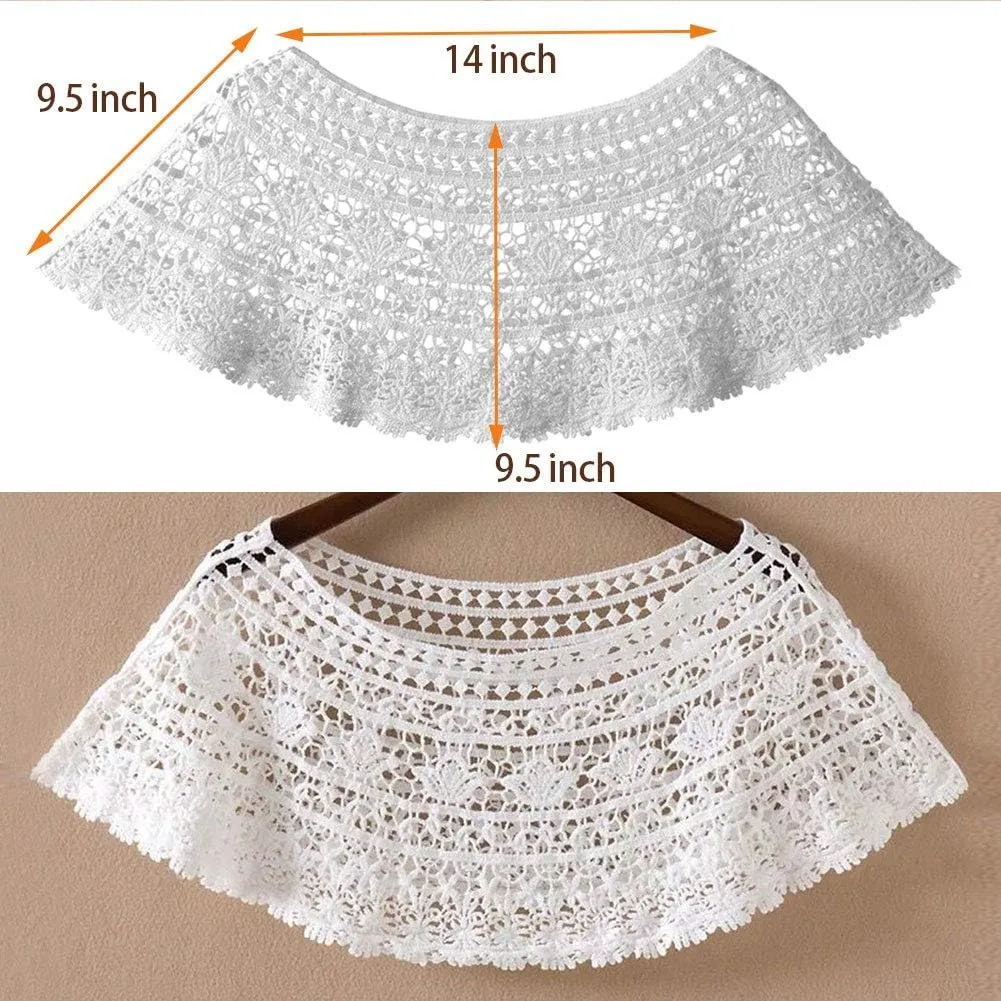Women's Shawl Wraps Lace Shrug Short Sleeve Boho Cape Bolero Blazer Bridal Cover Up Cardigan