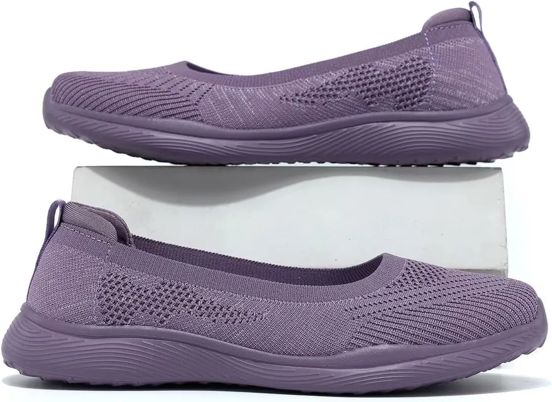 Women's Walking Shoes Breathable Lightweight Fashion Loafers Slip-Ons Sneakers Mesh Casual Ballet Flat Nurse Dress