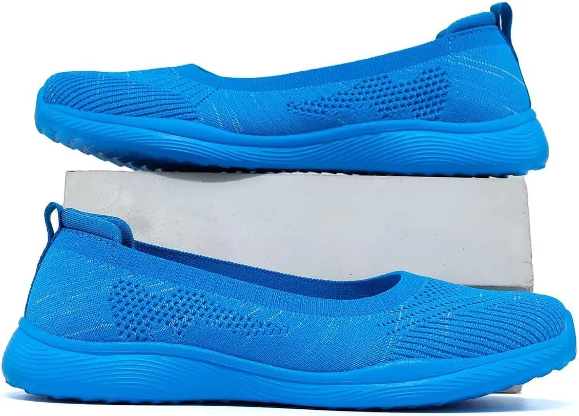 Women's Walking Shoes Breathable Lightweight Fashion Loafers Slip-Ons Sneakers Mesh Casual Ballet Flat Nurse Dress