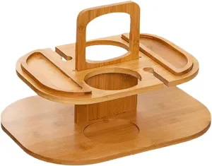 Wood Beach Camping Table Rack Multifunctional Folding Table Portable Wine Tray Rack Camping Supply Food Rack