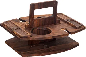 Wood Beach Camping Table Rack Multifunctional Folding Table Portable Wine Tray Rack Camping Supply Food Rack