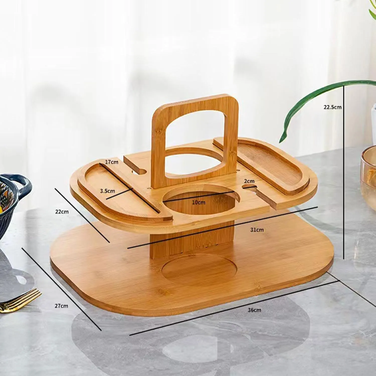 Wood Beach Camping Table Rack Multifunctional Folding Table Portable Wine Tray Rack Camping Supply Food Rack
