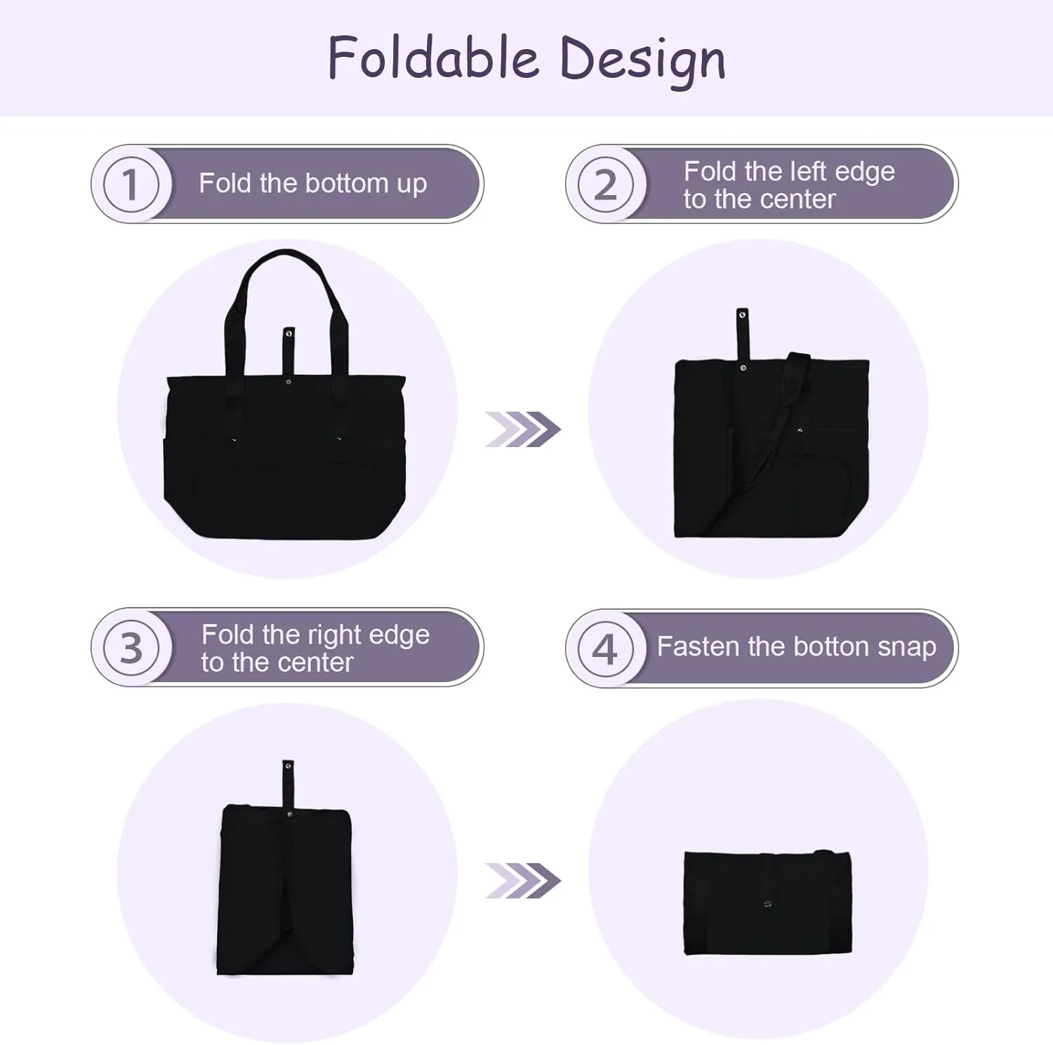 Work Bags for Women- Nursing Clinical Bag with Zipper Large Foldable Travel Bag Water-Resistant Handbag