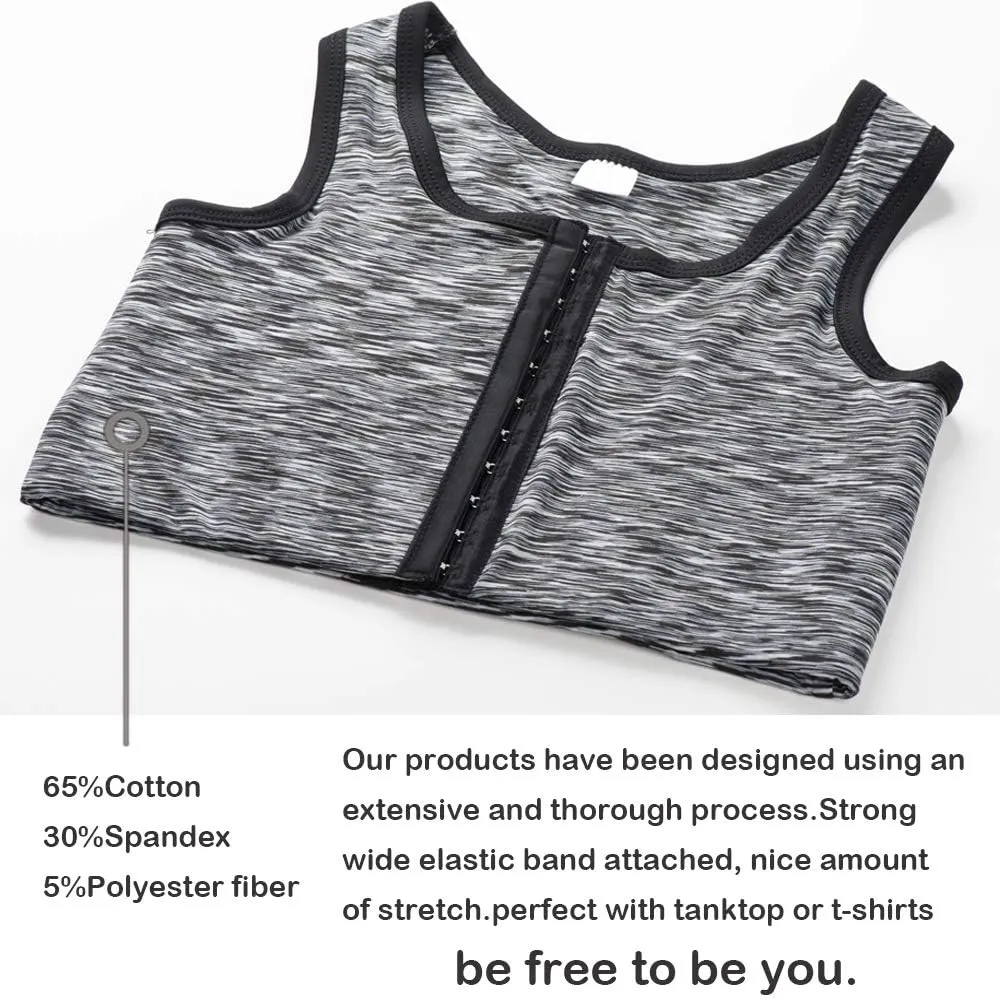 XUJI 3 Rows Central Clasp Chest Binder Tank Top