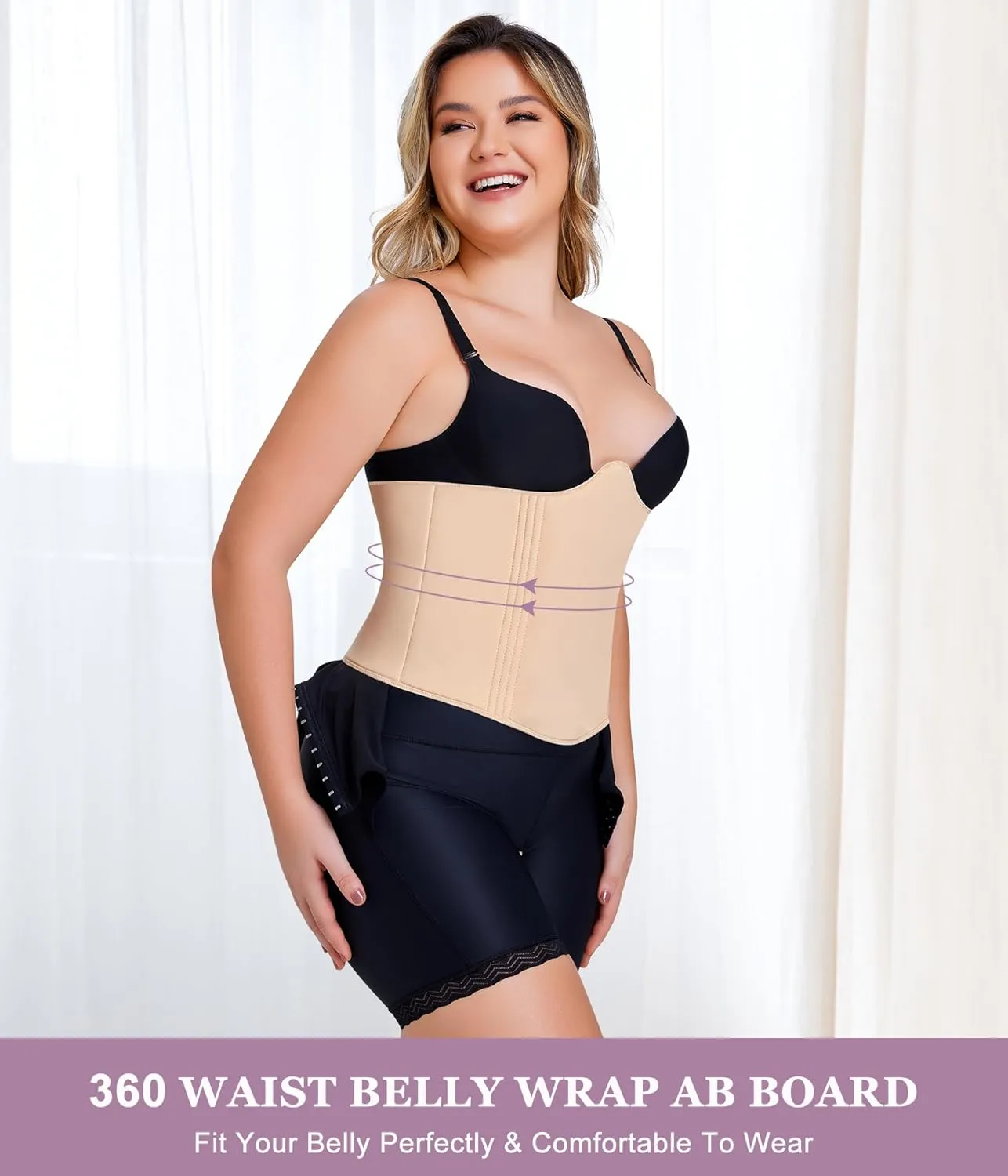 YERKOAD 360 Lipo Foam Ab Board Post Surgery Liposuction Abdominal Compression Boards Belly Wrap Lipo Recovery Waist Cincher