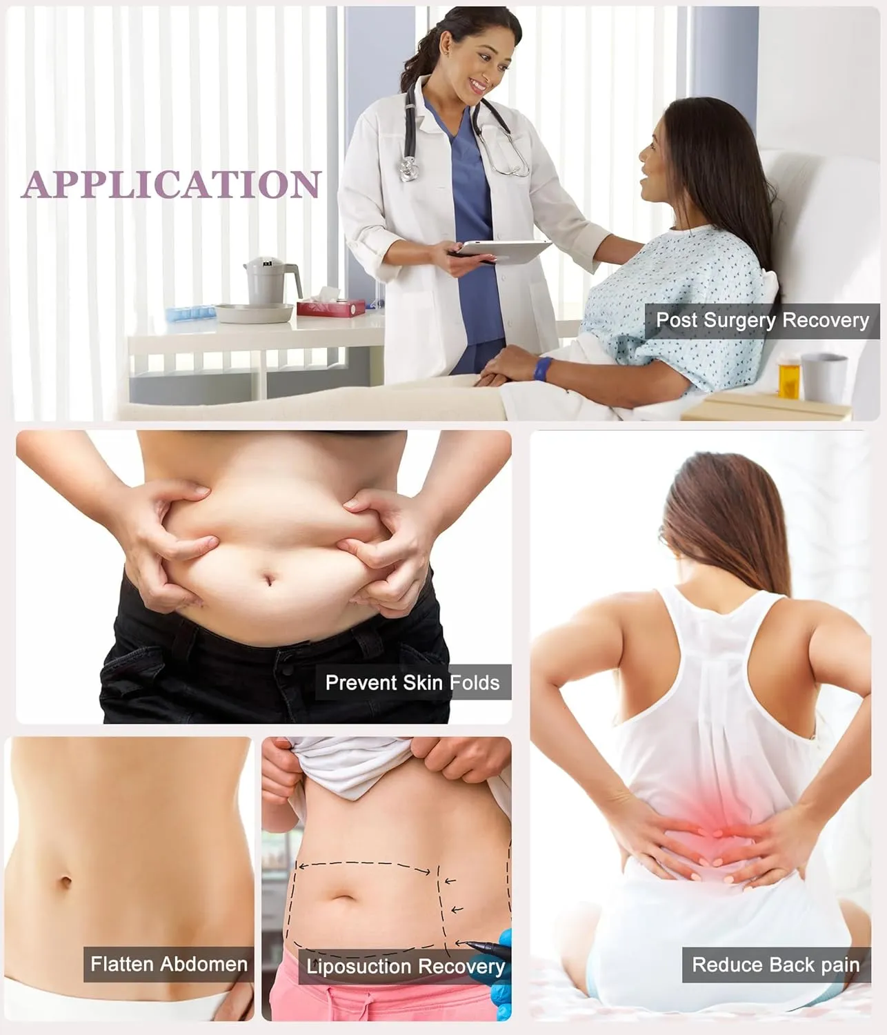 YERKOAD 360 Lipo Foam Ab Board Post Surgery Liposuction Abdominal Compression Boards Belly Wrap Lipo Recovery Waist Cincher