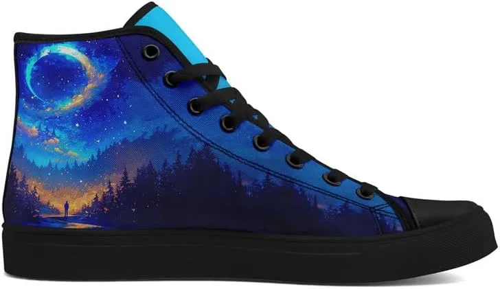 Yoga Printed High-Top Canvas Shoes for Women Unisex Fashion Lace Up Sneakers Casual Walking Tennis Trainer for Girls