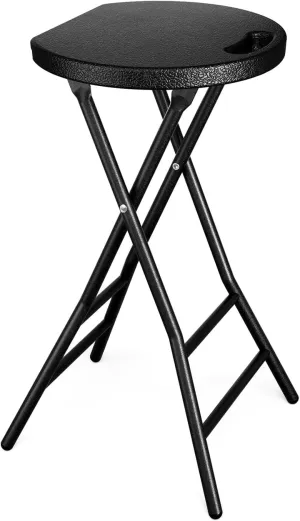 YOMT Portable Folding Stool, 24 inch Folding Bar Stool with Handle, Foldable Stool Chair for Adults, Heavy Duty Collapsible Stool for Kitchen Counter Room Home Camping Indoor Outdoor, Set of 1