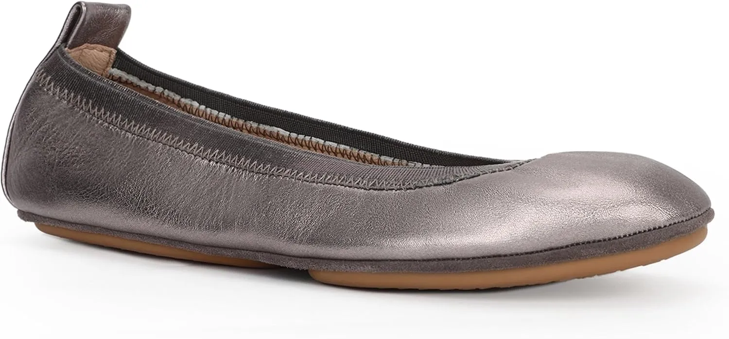 Yosi Samra Samara Women's Leather Metallic Foldable Ballet Flat