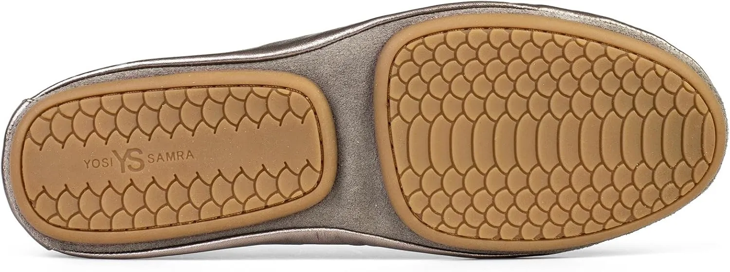Yosi Samra Samara Women's Leather Metallic Foldable Ballet Flat