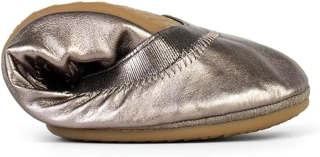 Yosi Samra Samara Women's Leather Metallic Foldable Ballet Flat