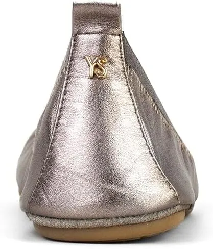 Yosi Samra Samara Women's Leather Metallic Foldable Ballet Flat