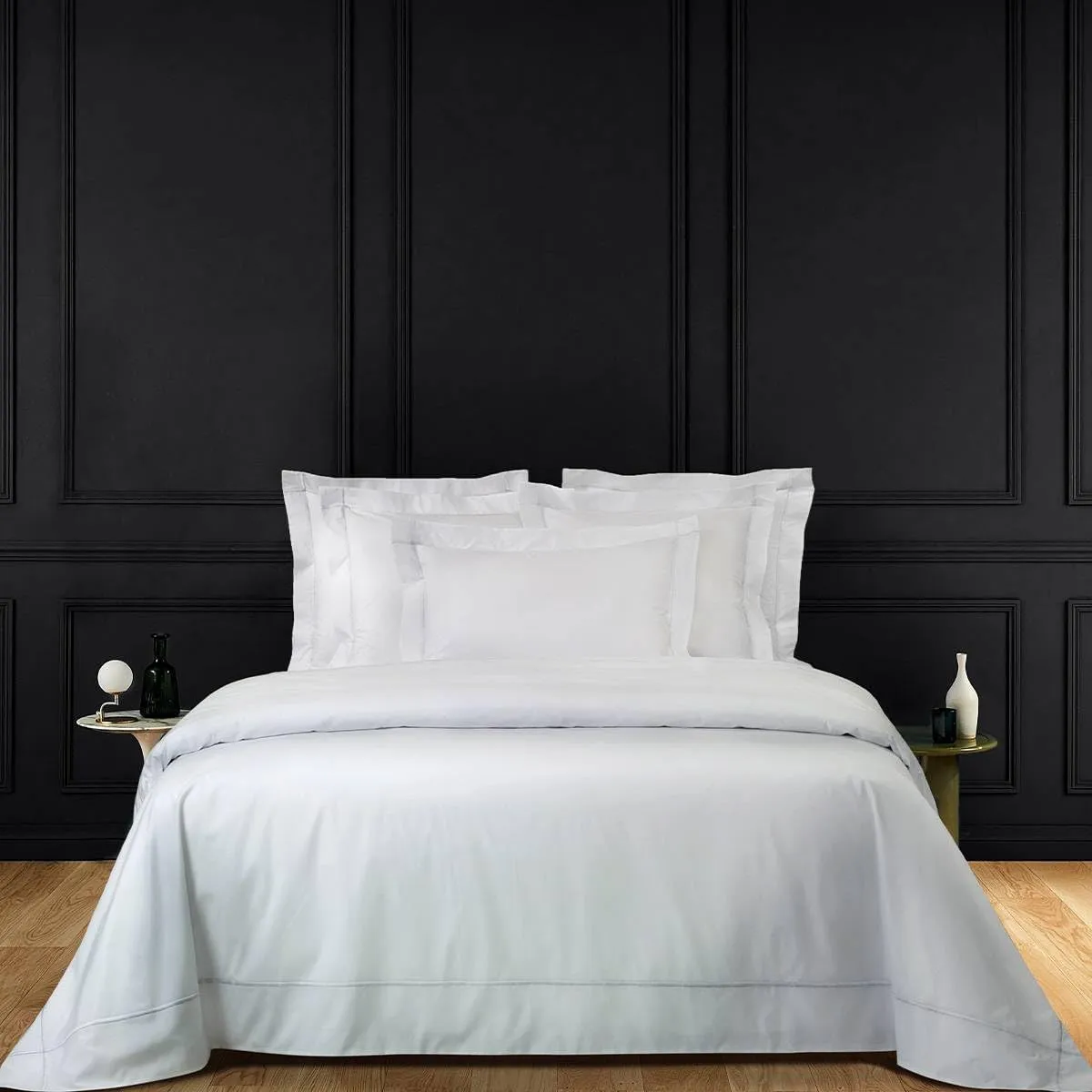 Yves Delorme Athéna Blanc King 110 x 94 in Duvet Cover Extra Soft and Cooling Luxury Sheets, 100% Natural Organic Cotton - Breathable and Durable