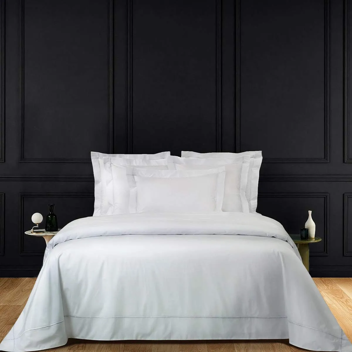 Yves Delorme Athéna Blanc King 110 x 94 in Duvet Cover Extra Soft and Cooling Luxury Sheets, 100% Natural Organic Cotton - Breathable and Durable