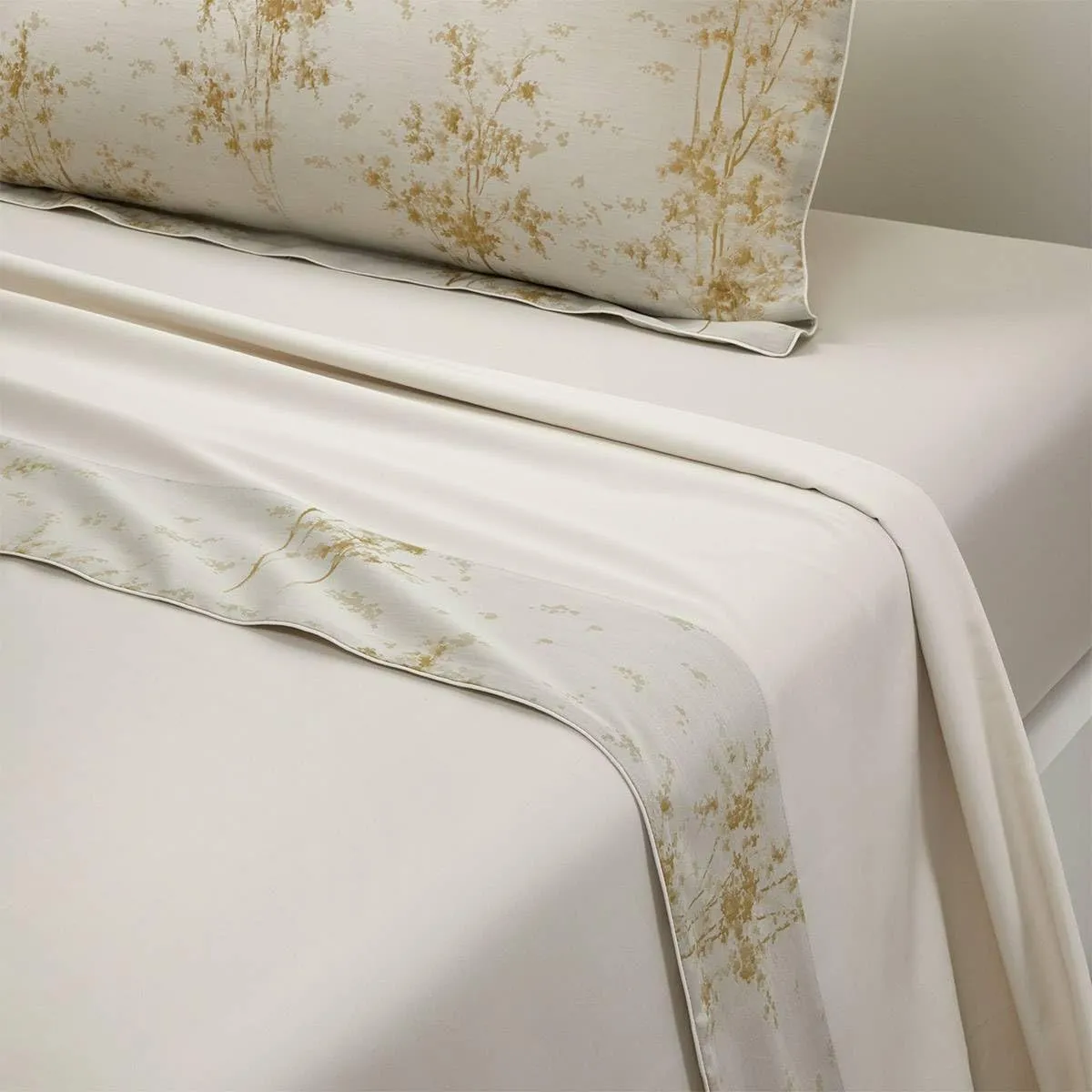 Yves Delorme Legende Multicolor Full/Queen 94 x 116 in Flat Sheet - Extra Soft and Warm Luxury Sheets, 100% Natural Organic French Bed Linens - Breathable and Durable