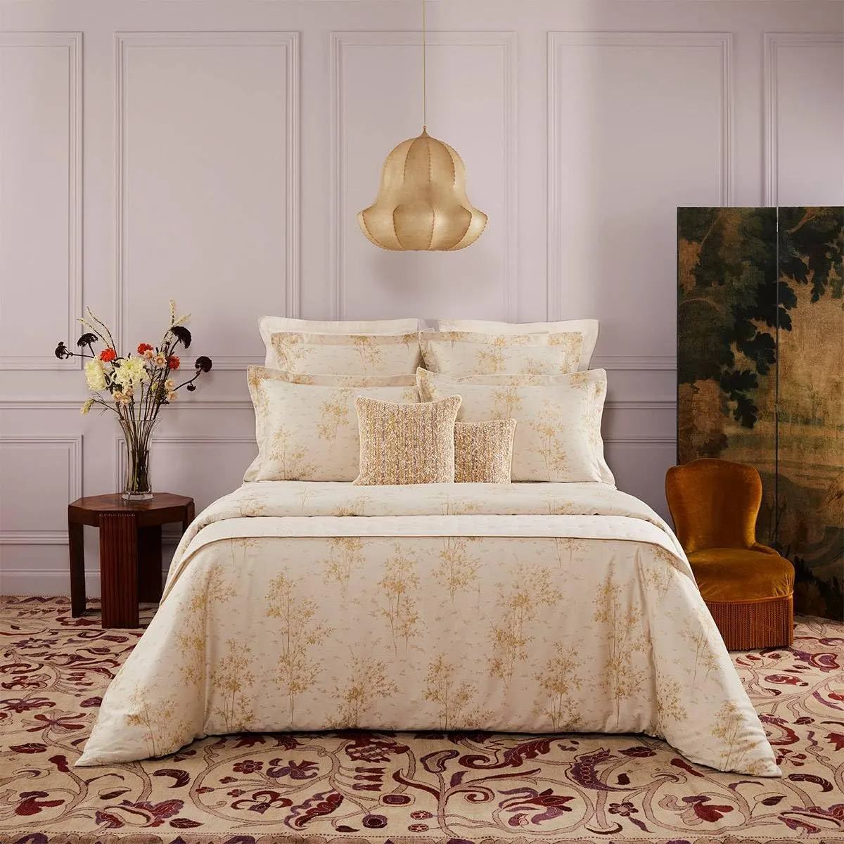 Yves Delorme Legende Multicolor Full/Queen 94 x 116 in Flat Sheet - Extra Soft and Warm Luxury Sheets, 100% Natural Organic French Bed Linens - Breathable and Durable