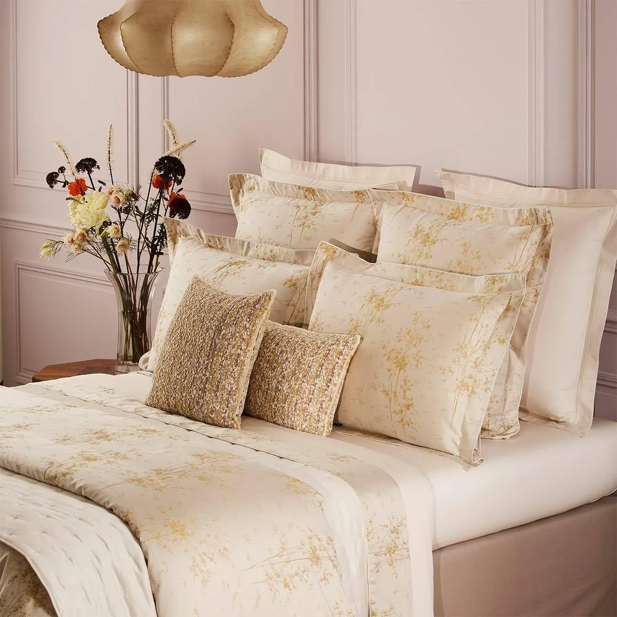 Yves Delorme Legende Multicolor Full/Queen 94 x 116 in Flat Sheet - Extra Soft and Warm Luxury Sheets, 100% Natural Organic French Bed Linens - Breathable and Durable