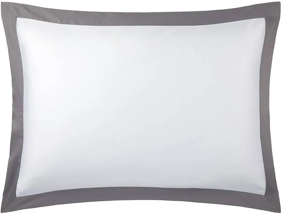 Yves Delorme Linea Platine (Platinum Grey) Standard 20 x 30 in Sham - Extra Soft and Warm Luxury Sheets, 100% Natural Organic French Bed Linens - Breathable and Durable