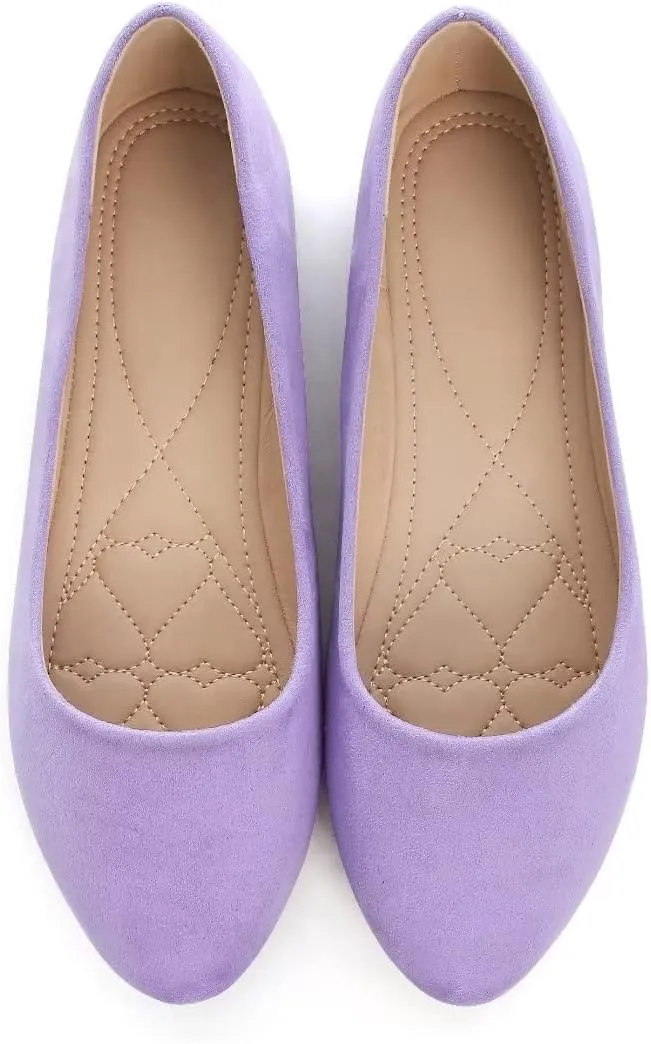 ZTWUTANG Women's Cute Round-Toe Flat Ballet Shoes Comfortable Dress Shoes for Walking