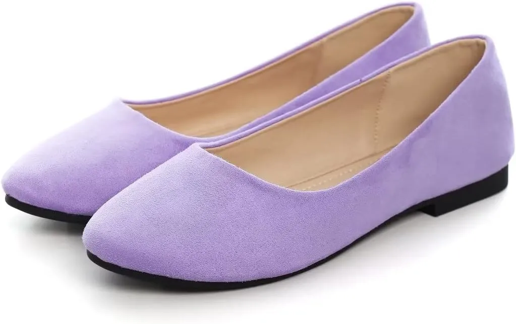ZTWUTANG Women's Cute Round-Toe Flat Ballet Shoes Comfortable Dress Shoes for Walking