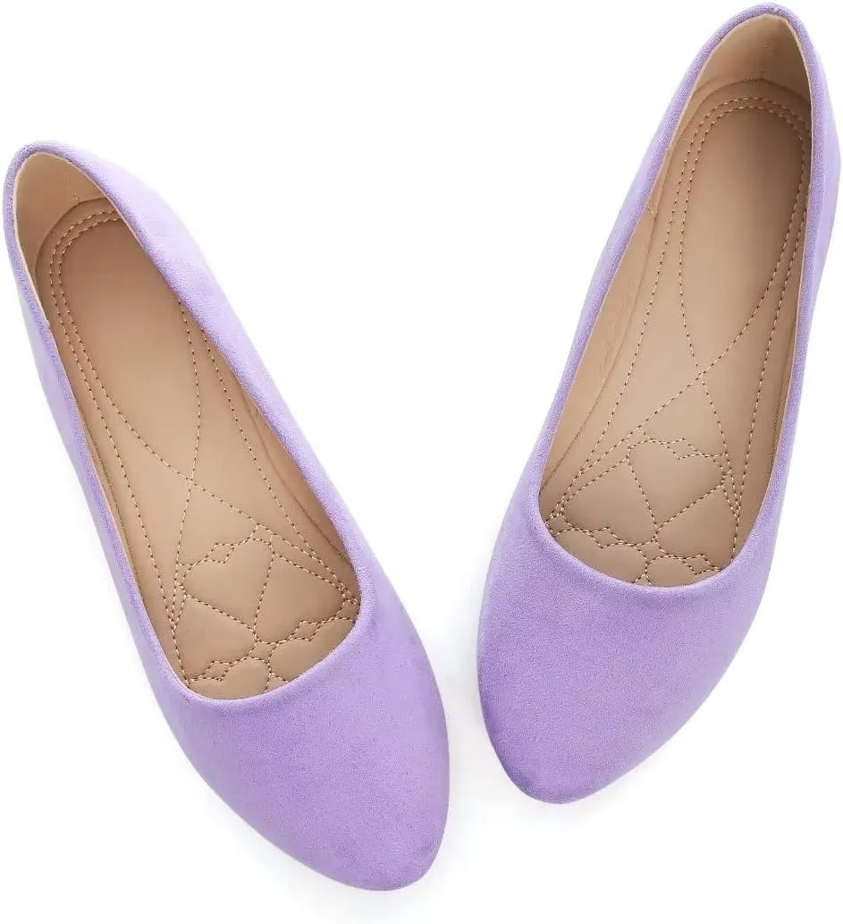 ZTWUTANG Women's Cute Round-Toe Flat Ballet Shoes Comfortable Dress Shoes for Walking