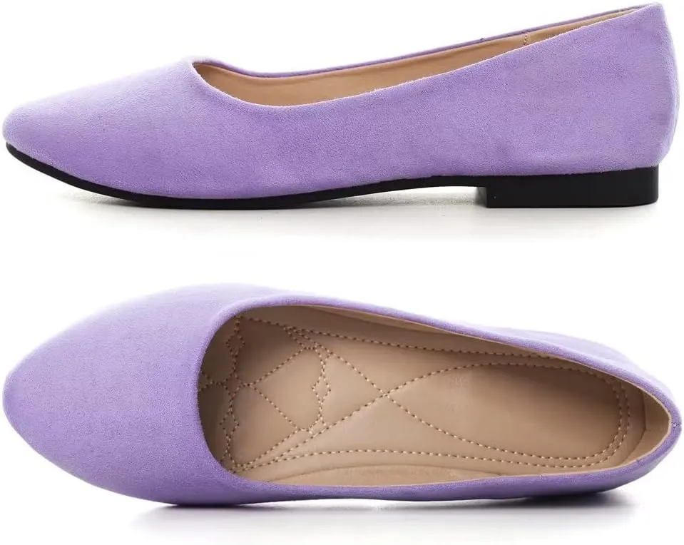ZTWUTANG Women's Cute Round-Toe Flat Ballet Shoes Comfortable Dress Shoes for Walking