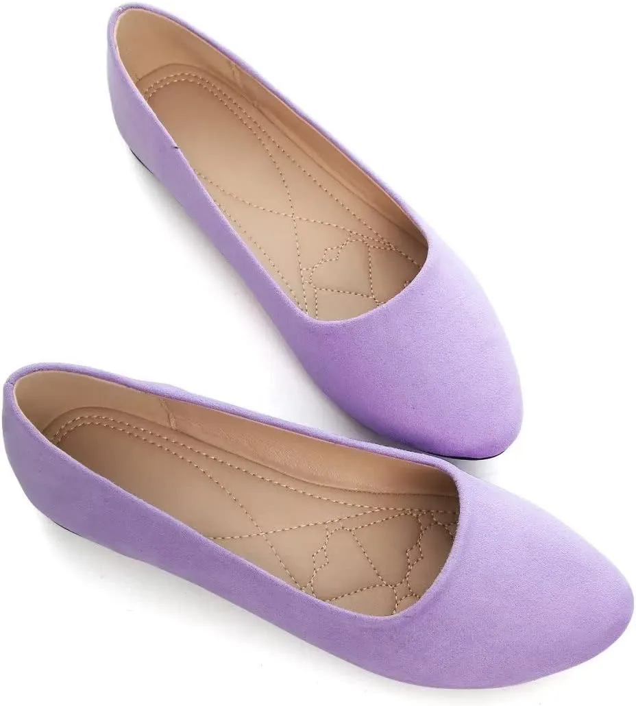 ZTWUTANG Women's Cute Round-Toe Flat Ballet Shoes Comfortable Dress Shoes for Walking